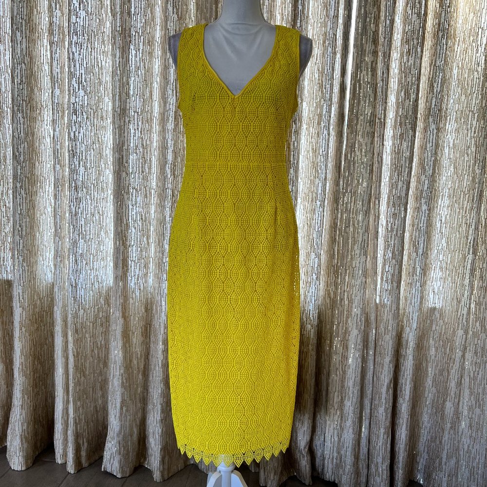 NWT Diane Von Furstenberg yellow below the knee dress